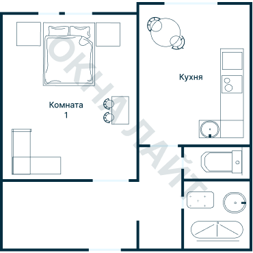 Остекление планировки 3196 дома П-3М
