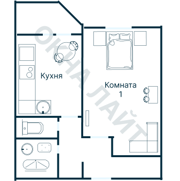 Остекление планировки 3199 дома П-3М