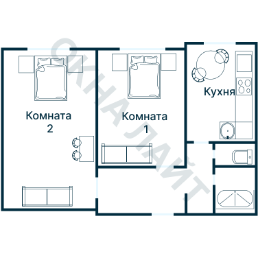 Остекление планировки 3214 дома П-3М