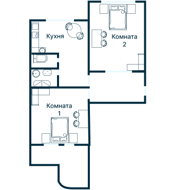 Остекление планировки 3217 дома П-3М