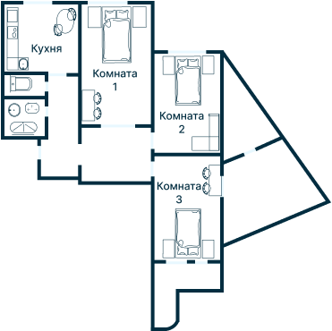 Остекление планировки 3230 дома П-3М