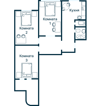 Остекление планировки 3250 дома П-3М