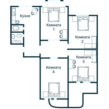 Остекление планировки 3266 дома П-3М
