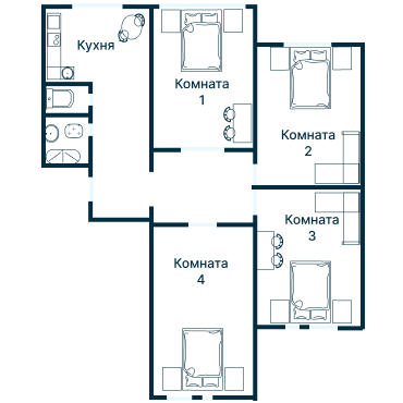 Остекление планировки 3270 дома П-3М