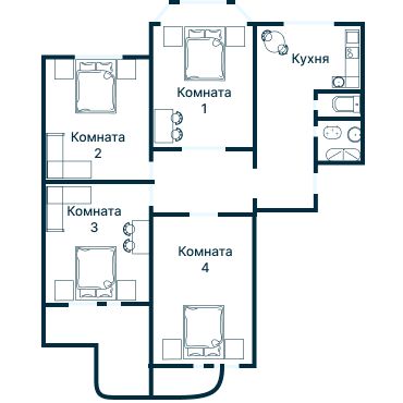Остекление планировки 3276 дома П-3М