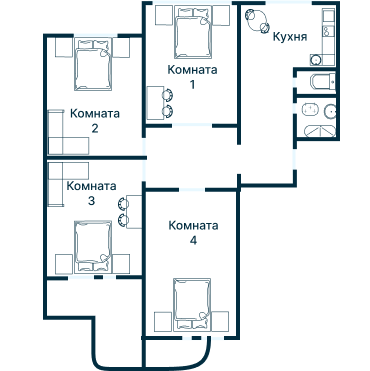 Остекление планировки 3279 дома П-3М
