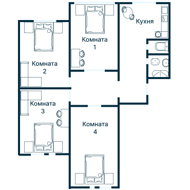 Остекление планировки 3285 дома П-3М