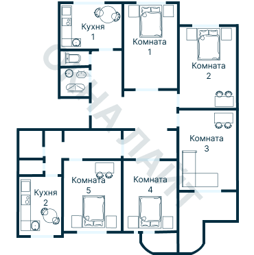 Остекление планировки 3296 дома П-3М