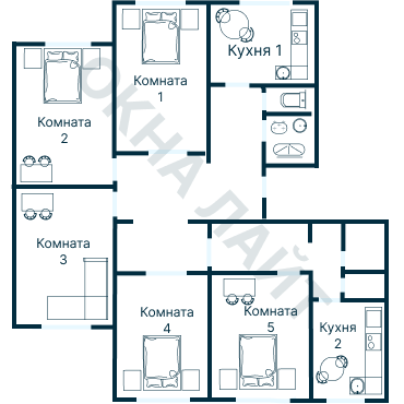 Остекление планировки 3300 дома П-3М