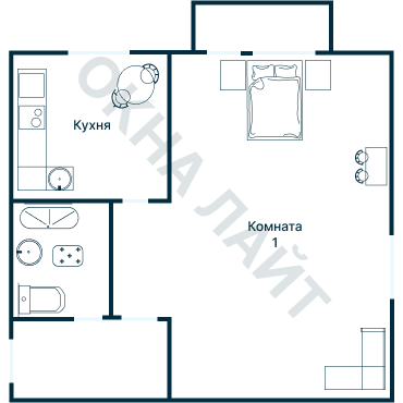 Остекление планировки 3308 дома П-42