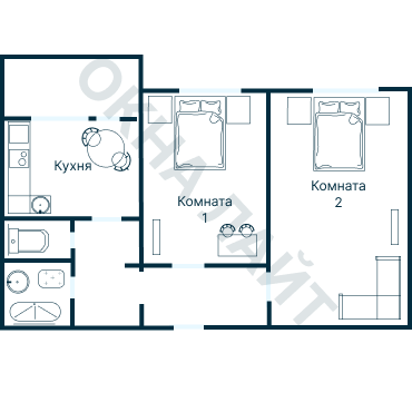 Остекление планировки 3331 дома П-43