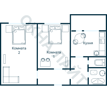 Остекление планировки 3332 дома П-43