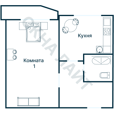 Остекление планировки 3345 дома П-44