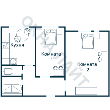Остекление планировки 3347 дома П-44