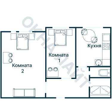 Остекление планировки 3356 дома П-44