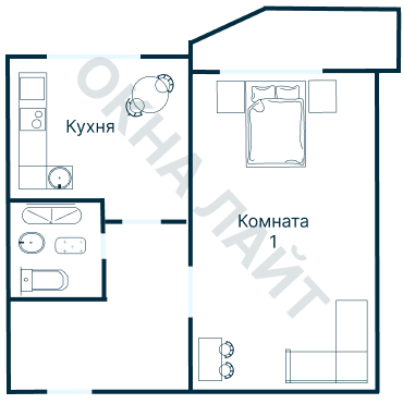 Остекление планировки 3370 дома П-44 (го)