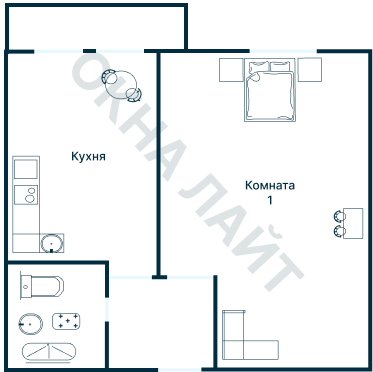 Остекление планировки 3387 дома П-44 (го)