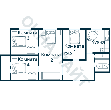 Остекление планировки 3411 дома П-44 (гопр)