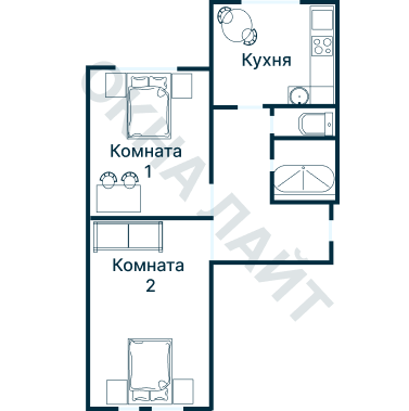 Остекление планировки 3414 дома П-44 (гопр)
