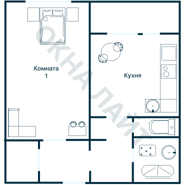 Остекление планировки 3459 дома П-44М