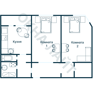 Остекление планировки 3463 дома П-44М
